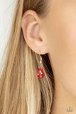 Sailboat Sunsets - Red Necklace - Paparazzi Accessories Necklace Bedazzle Me Pretty Mobile Fashion Boutique