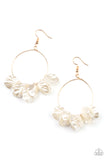 Sailboats and Seashells - Gold Earrings - Paparazzi Accessories Earrings Bedazzle Me Pretty Mobile Fashion Boutique