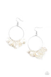 Sailboats and Seashells - White Earrings - Paparazzi Accessories Earrings Bedazzle Me Pretty Mobile Fashion Boutique