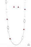 Sailing Through Sicily - Red Necklace - Paparazzi Accessories Necklace Bedazzle Me Pretty Mobile Fashion Boutique