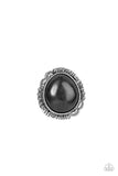 Salt of the Earth - Black Ring - Paparazzi Accessories Ring Bedazzle Me Pretty Mobile Fashion Boutique