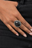Salt of the Earth - Black Ring - Paparazzi Accessories Ring Bedazzle Me Pretty Mobile Fashion Boutique