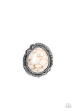 Salt of the Earth - White Ring - Paparazzi Accessories Ring Bedazzle Me Pretty Mobile Fashion Boutique