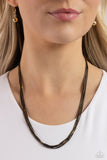 Salvaging Sass - Black Necklace - Paparazzi Accessories Necklace Bedazzle Me Pretty Mobile Fashion Boutique