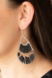 Samba Scene - Black Earrings - Paparazzi Accessories Earrings Bedazzle Me Pretty Mobile Fashion Boutique
