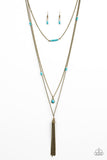SANDSTONE Castles - Brass Necklace - Paparazzi Accessories Necklace Bedazzle Me Pretty Mobile Fashion Boutique