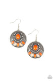 Sandstone Paradise - Orange Earrings - Paparazzi Accessories Earrings Bedazzle Me Pretty Mobile Fashion Boutique