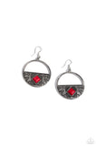 Sandstone Prairie - Red Earrings - Paparazzi Accessories Earrings Bedazzle Me Pretty Mobile Fashion Boutique