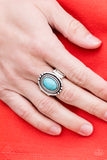Sandstone Sanctuary - Blue Ring - Paparazzi Accessories Ring Bedazzle Me Pretty Mobile Fashion Boutique