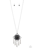 Sandstone Solstice - Black Necklace - Paparazzi Accessories Necklace Bedazzle Me Pretty Mobile Fashion Boutique