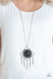 Sandstone Solstice - Black Necklace - Paparazzi Accessories Necklace Bedazzle Me Pretty Mobile Fashion Boutique