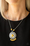 Santa Fe Garden - Yellow Necklace - Paparazzi Accessories Necklace Bedazzle Me Pretty Mobile Fashion Boutique