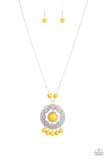 Santa Fe Garden - Yellow Necklace - Paparazzi Accessories Necklace Bedazzle Me Pretty Mobile Fashion Boutique