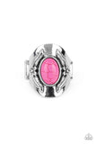 Santa Fe Sanctuary - Pink Ring - Paparazzi Accessories Ring Bedazzle Me Pretty Mobile Fashion Boutique
