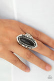 Santa Fe Serenity - Black Ring - Paparazzi Accessories Ring Bedazzle Me Pretty Mobile Fashion Boutique