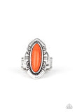 Santa Fe Serenity - Orange Ring - Paparazzi Accessories Ring Bedazzle Me Pretty Mobile Fashion Boutique