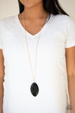 Santa Fe Simplicity - Black Necklace - Paparazzi Accessories Necklace Bedazzle Me Pretty Mobile Fashion Boutique