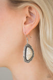 Santa Fe Soul - White Earrings - Paparazzi Accessories Earrings Bedazzle Me Pretty Mobile Fashion Boutique