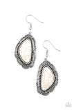 Santa Fe Soul - White Earrings - Paparazzi Accessories Earrings Bedazzle Me Pretty Mobile Fashion Boutique