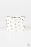 Sass Squad - White Bracelet - Paparazzi Accessories Bracelet Bedazzle Me Pretty Mobile Fashion Boutique