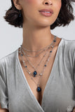 SASS with Flying Colors - Blue Necklace - Paparazzi Accessories Necklace Bedazzle Me Pretty Mobile Fashion Boutique