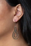 Sassy Sophistication - Copper Earrings - Paparazzi Accessories Earrings Bedazzle Me Pretty Mobile Fashion Boutique