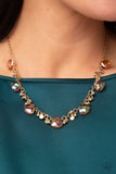 Sassy Super Nova - Gold Necklace - Paparazzi Accessories Necklace Bedazzle Me Pretty Mobile Fashion Boutique