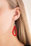 Savannah Surfin - Red Necklace - Paparazzi Accessories Necklace Bedazzle Me Pretty Mobile Fashion Boutique