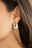 Save for a REIGNy Day - Gold Post Earrings - Paparazzi Accessories Post Earrings Bedazzle Me Pretty Mobile Fashion Boutique