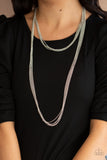 Save Your TIERS - Silver Necklace - Paparazzi Accessories Necklace Bedazzle Me Pretty Mobile Fashion Boutique