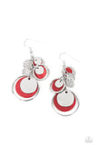 Saved by the SHELL - Red Earrings - Paparazzi Accessories Earrings Bedazzle Me Pretty Mobile Fashion Boutique