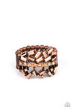 Scattered Sensation - Copper Ring - Paparazzi Accessories Ring Bedazzle Me Pretty Mobile Fashion Boutique