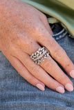 Scattered Sensation - White Ring - Paparazzi Accessories Ring Bedazzle Me Pretty Mobile Fashion Boutique