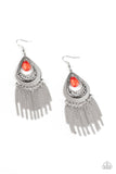 Scattered Storms - Red Earrings - Paparazzi Accessories Earrings Bedazzle Me Pretty Mobile Fashion Boutique