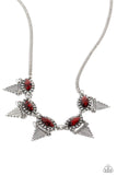 Scintillating Shimmer - Red Necklace - Paparazzi Accessories Necklace Bedazzle Me Pretty Mobile Fashion Boutique