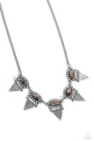 Scintillating Shimmer - Silver Necklace - Paparazzi Accessories Necklace Bedazzle Me Pretty Mobile Fashion Boutique