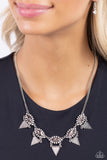 Scintillating Shimmer - Silver Necklace - Paparazzi Accessories Necklace Bedazzle Me Pretty Mobile Fashion Boutique