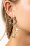 Scrap Yard - Brass Post Earrings - Paparazzi Accessories Post Earrings Bedazzle Me Pretty Mobile Fashion Boutique