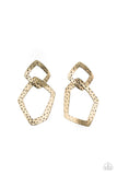 Scrap Yard - Brass Post Earrings - Paparazzi Accessories Post Earrings Bedazzle Me Pretty Mobile Fashion Boutique
