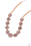 Scratched Showtime - Brown Necklace - Paparazzi Accessories Necklace Bedazzle Me Pretty Mobile Fashion Boutique