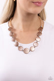 Scratched Showtime - Brown Necklace - Paparazzi Accessories Necklace Bedazzle Me Pretty Mobile Fashion Boutique