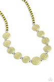 Scratched Showtime - Green Necklace - Paparazzi Accessories Necklace Bedazzle Me Pretty Mobile Fashion Boutique