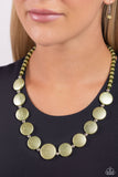 Scratched Showtime - Green Necklace - Paparazzi Accessories Necklace Bedazzle Me Pretty Mobile Fashion Boutique
