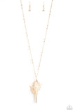 Sea CONCH - Gold Necklace - Paparazzi Accessories Necklace Bedazzle Me Pretty Mobile Fashion Boutique