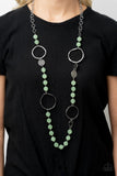 Sea Glass Wanderer - Green Necklace - Paparazzi Accessories Necklace Bedazzle Me Pretty Mobile Fashion Boutique