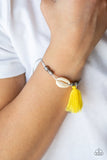 SEA If I Care - Yellow Bracelet - Paparazzi Accessories Bracelet Bedazzle Me Pretty Mobile Fashion Boutique