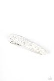 Sea Story - White Hair Clip - Paparazzi Accessories Hair Clip Bedazzle Me Pretty Mobile Fashion Boutique