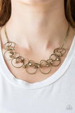 Seafront Scene - Brass Necklace - Paparazzi Accessories Necklace Bedazzle Me Pretty Mobile Fashion Boutique