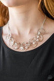 Seafront Scene - White Necklace - Paparazzi Accessories Necklace Bedazzle Me Pretty Mobile Fashion Boutique