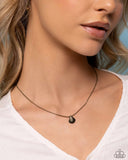 Seashell Simplicity - Brass Necklace - Paparazzi Accessories Necklace Bedazzle Me Pretty Mobile Fashion Boutique